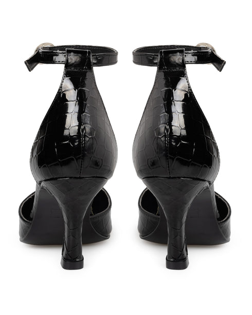 Zapatilla Negra Croc Ankle Strap 40401